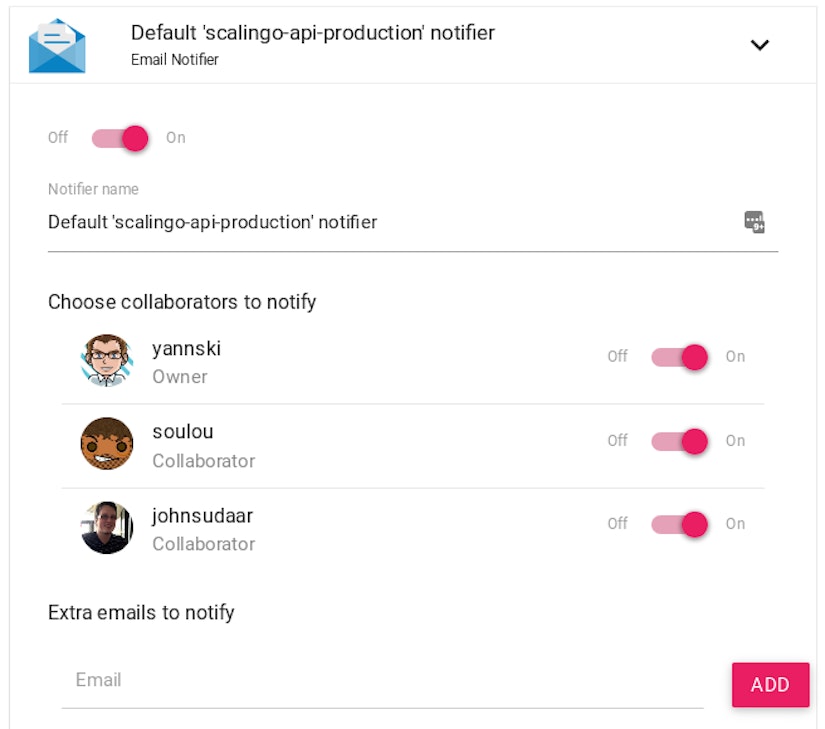 Scalingo Dashboard Default Crash Notifier
