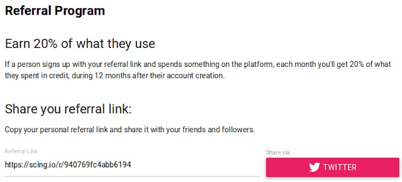 Scalingo Dashboard Referral Panel