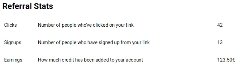 Scalingo Dashboard Referral Panel