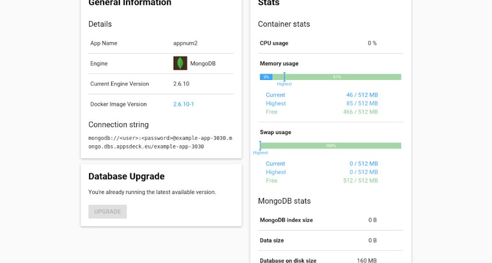 New Database Dashboard With Insight Into Statistics