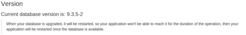 Scalingo PostgreSQL addon upgrade dialog