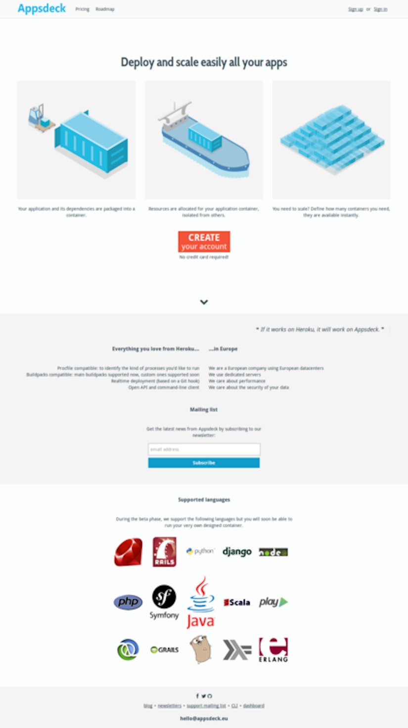 Appsdeck new homepage screenshot