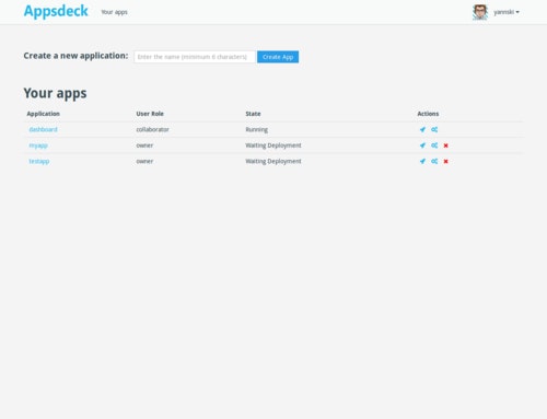 Appsdeck dashboard screenshot