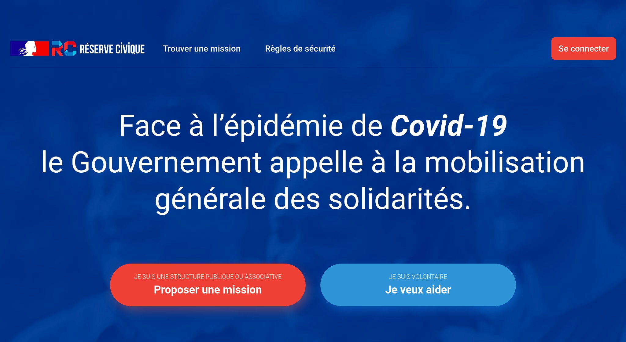Le site de la Réserve Civique Covid19