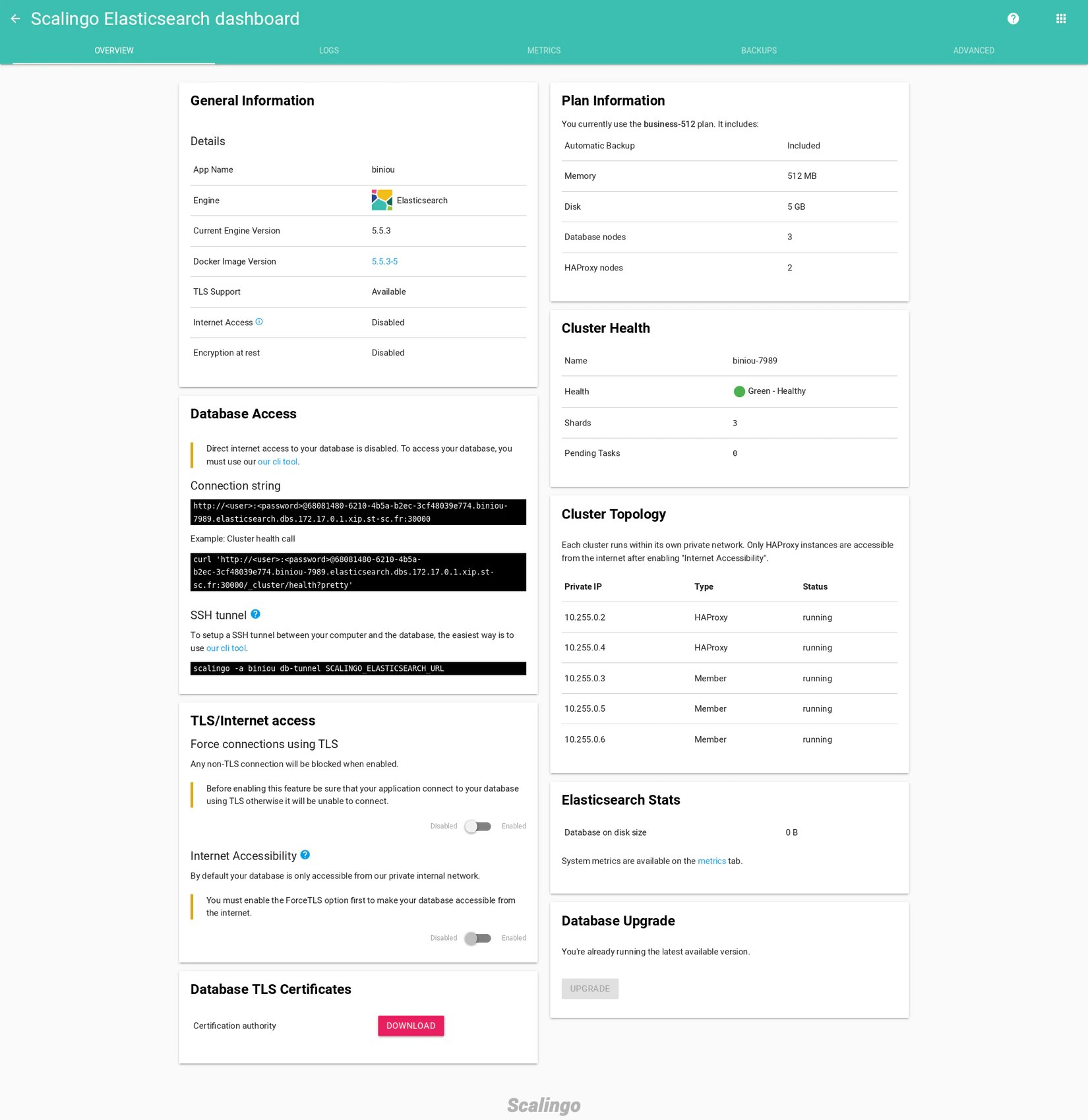 Databases Scalingo