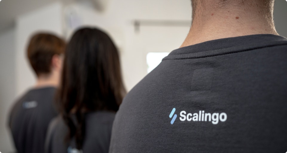 Picture of the back logo of Scalingo t-shirts