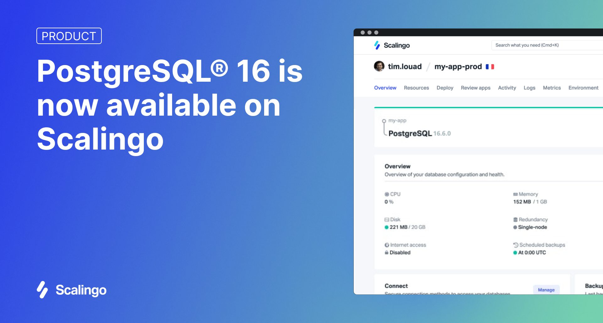 PostgreSQL 16 est désormais disponible sur Scalingo
