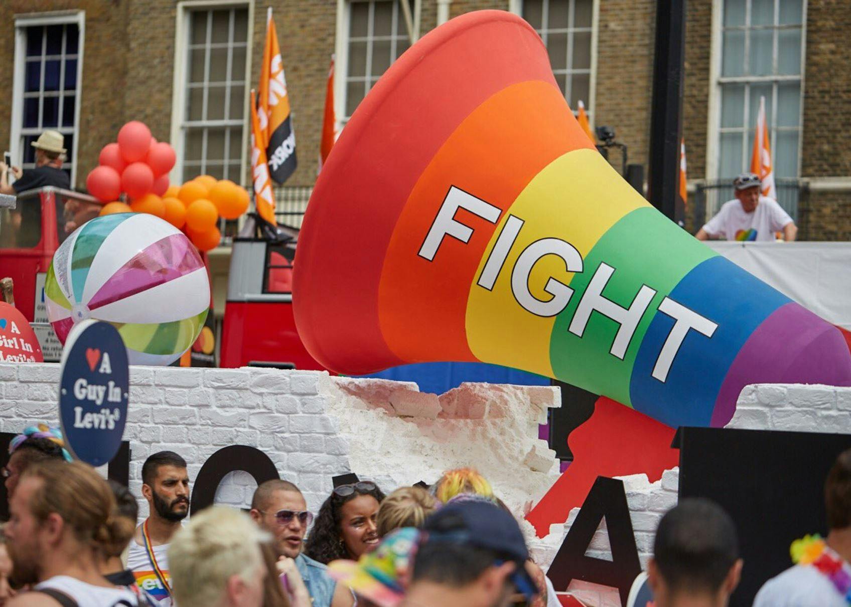 Levis Pride Floats and installations