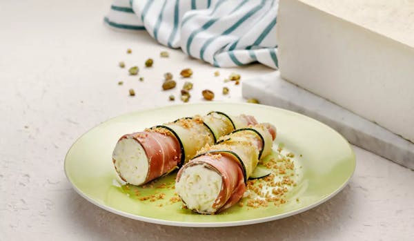 Involtini di zucchine con prosciutto e Mustia