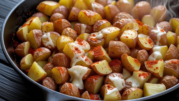 Patate a-cubetti-in-friggitrice-gratinate-con-paprika-e-formaggio-contorno-in-friggitrice-1