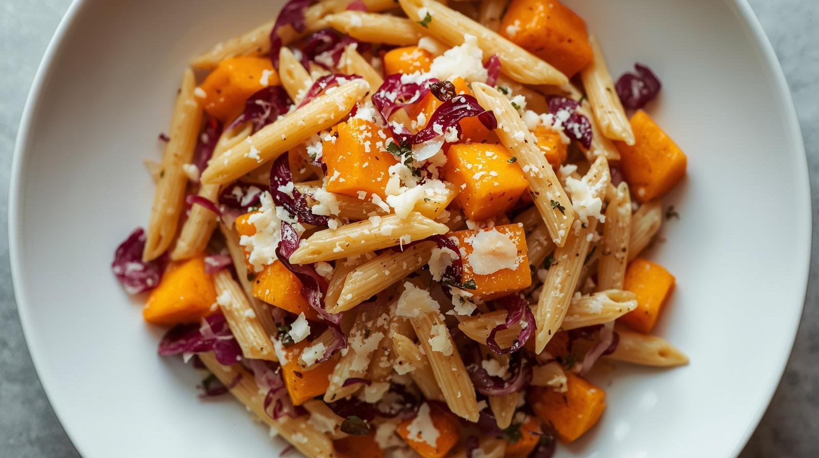 Pasta Zucca Radicchio e Pecorino