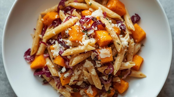 Pasta zucca-radicchio-e-pecorino