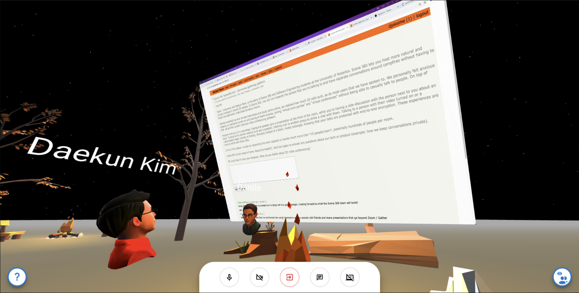 Scena360 virtual reality meetup software with 3d avatars from readyplayerme