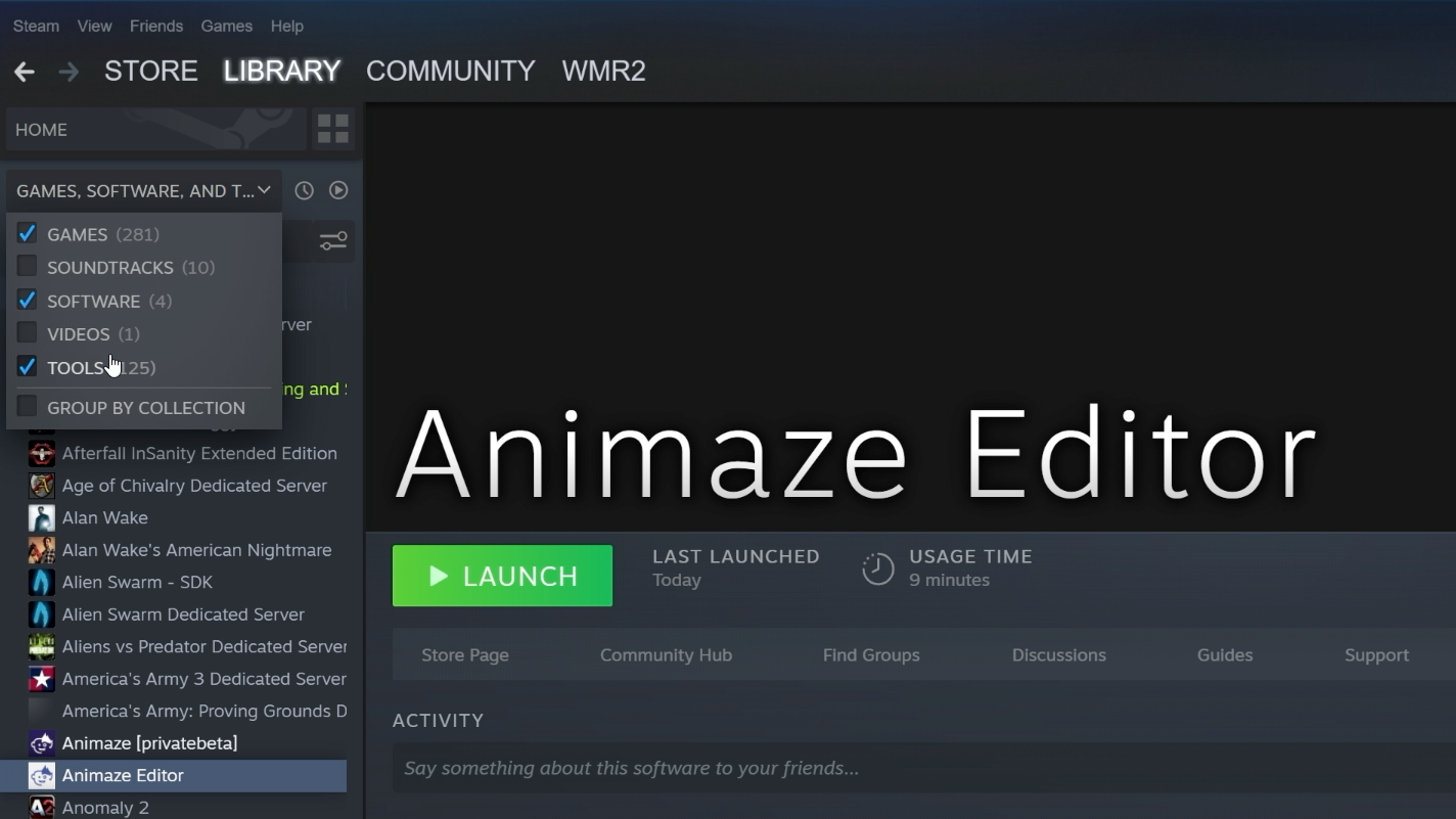 Open Animaze Editor in Steam