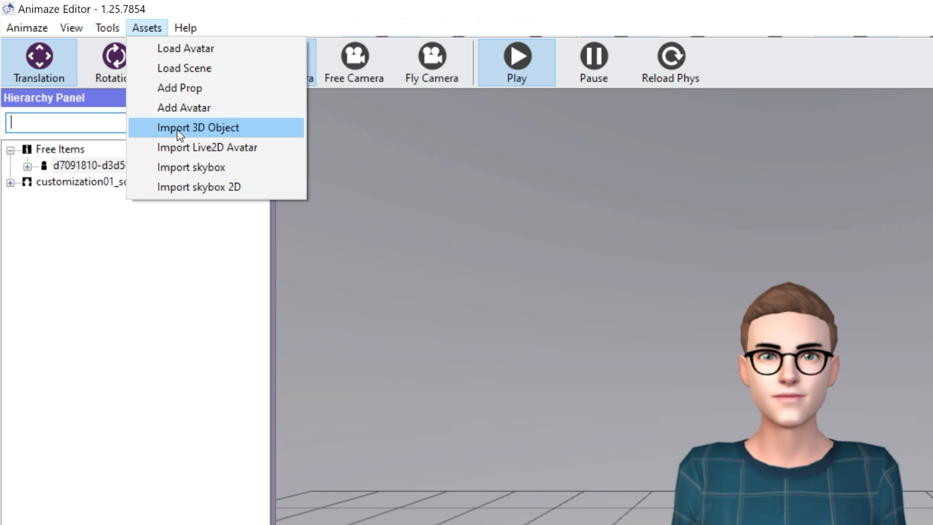 Import your avatar to the Animaze Editor
