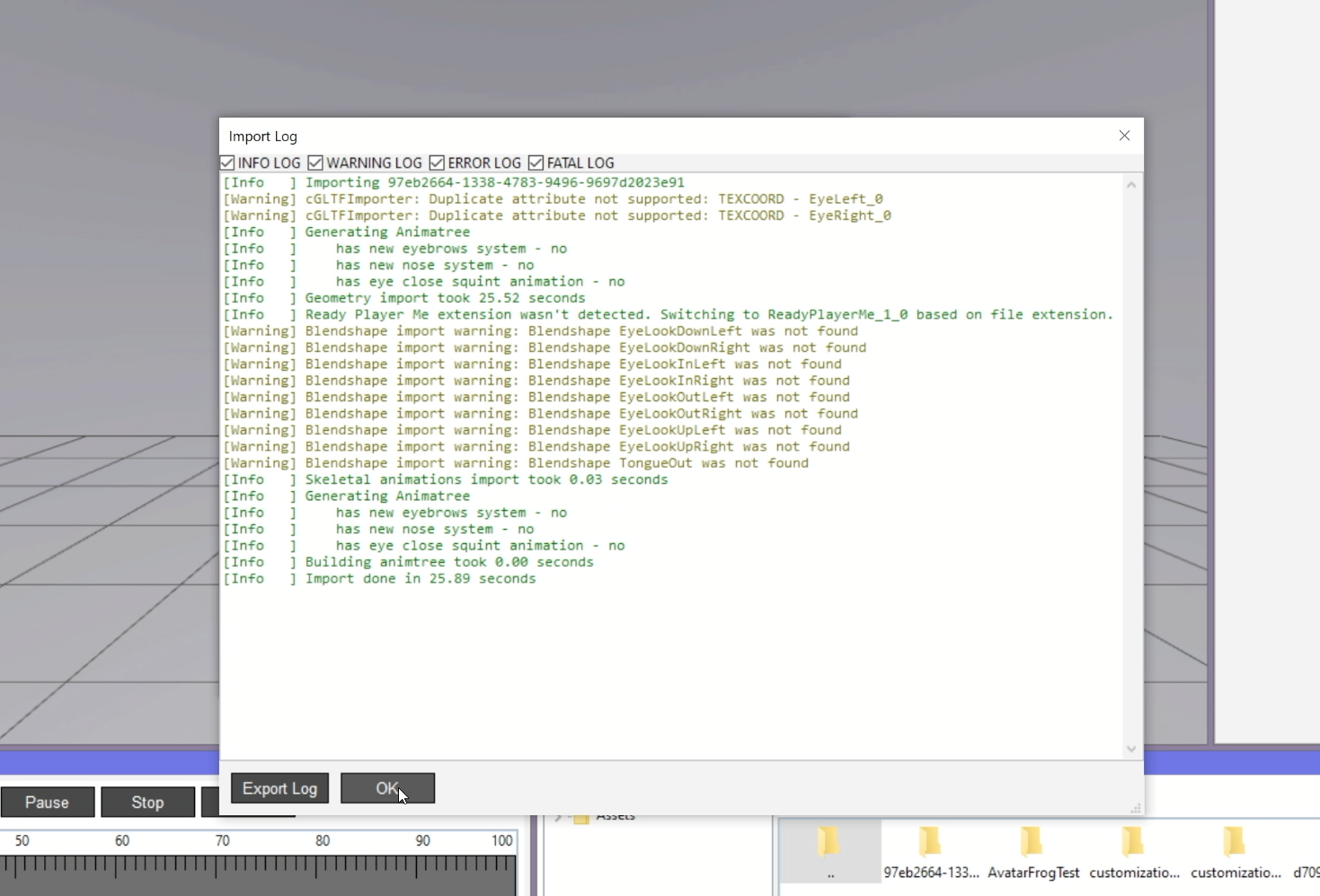 Confirm importing an avatar