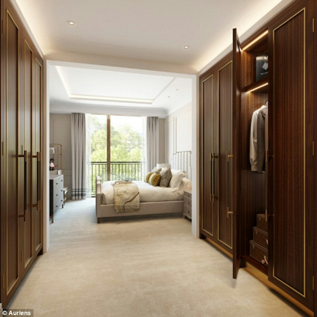 Prices start from a £3million for a one-bedroom flat at the Auriens development, with services fees charged on top