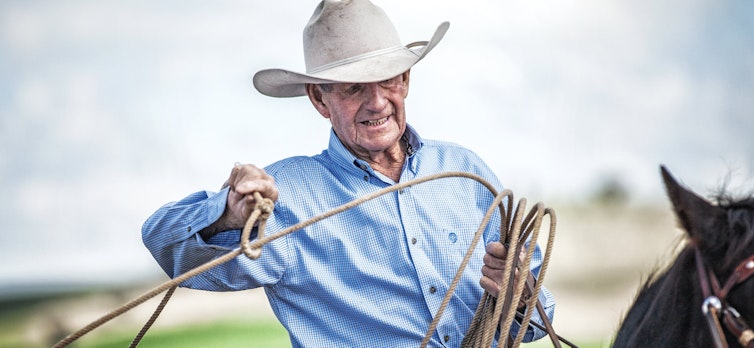 Bob Holder with a lasso