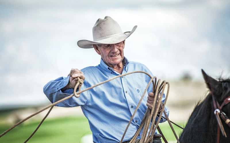 Bob Holder with a lasso