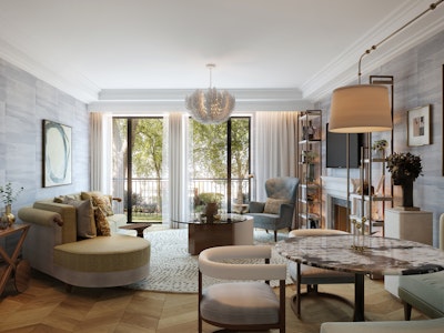 Furnished sitting room with picture windows