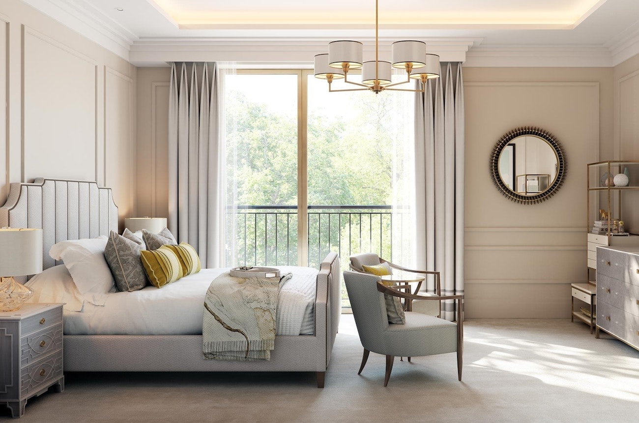 Rendering of show apartment bedroom