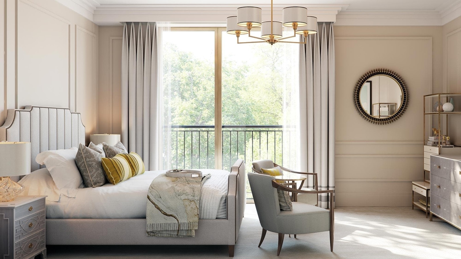 Rendering of show apartment bedroom