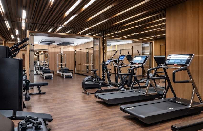 Gym with fitness machines and equipment