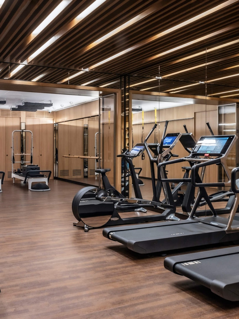 Gym with fitness machines and equipment