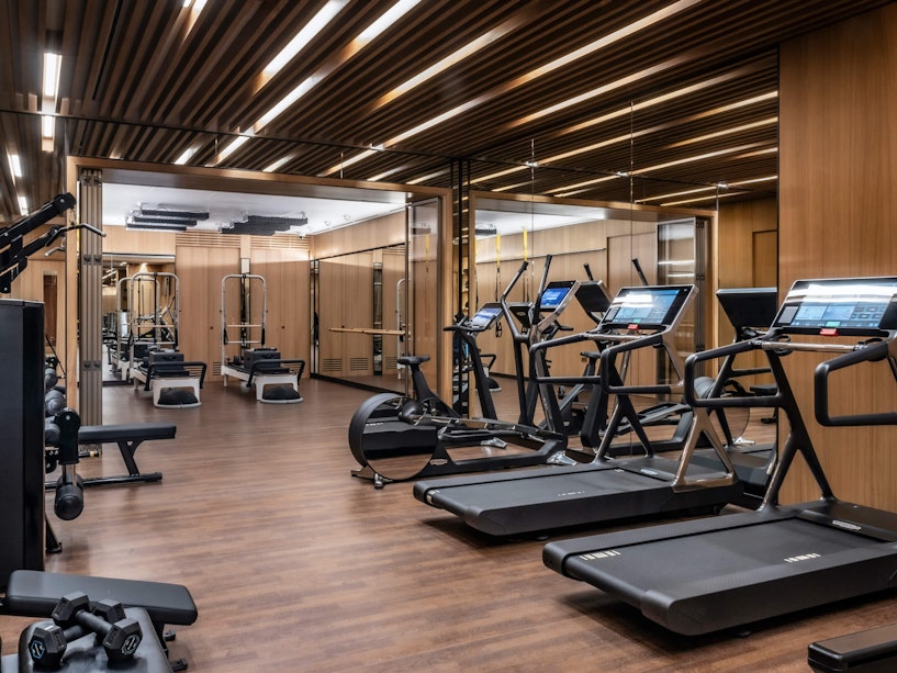 Gym with fitness machines and equipment