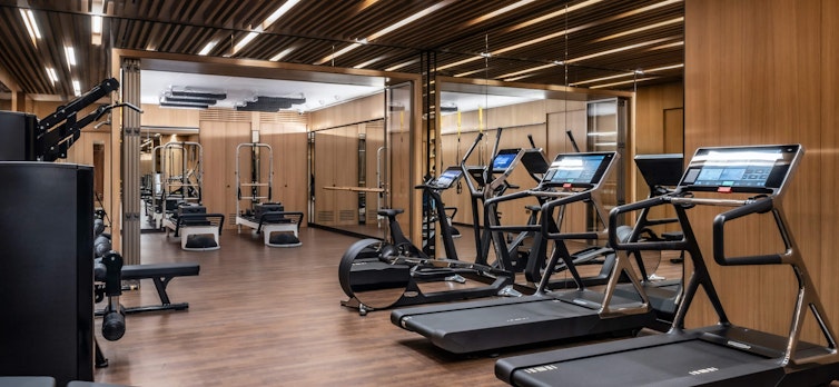 Gym with fitness machines and equipment