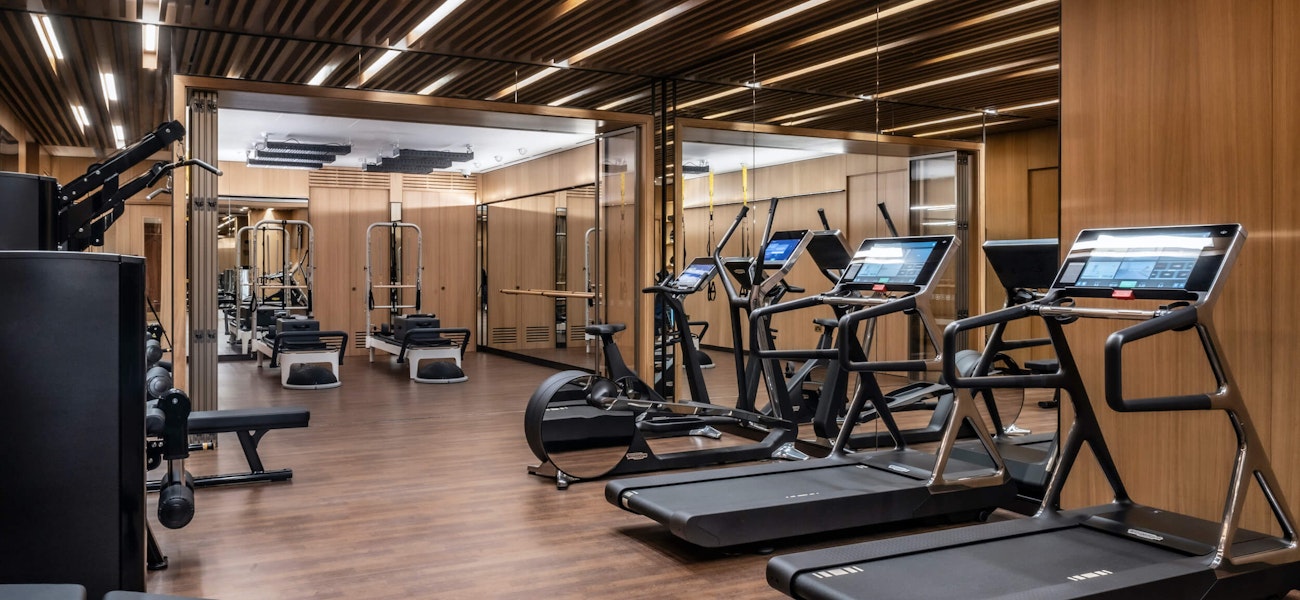 Gym with fitness machines and equipment
