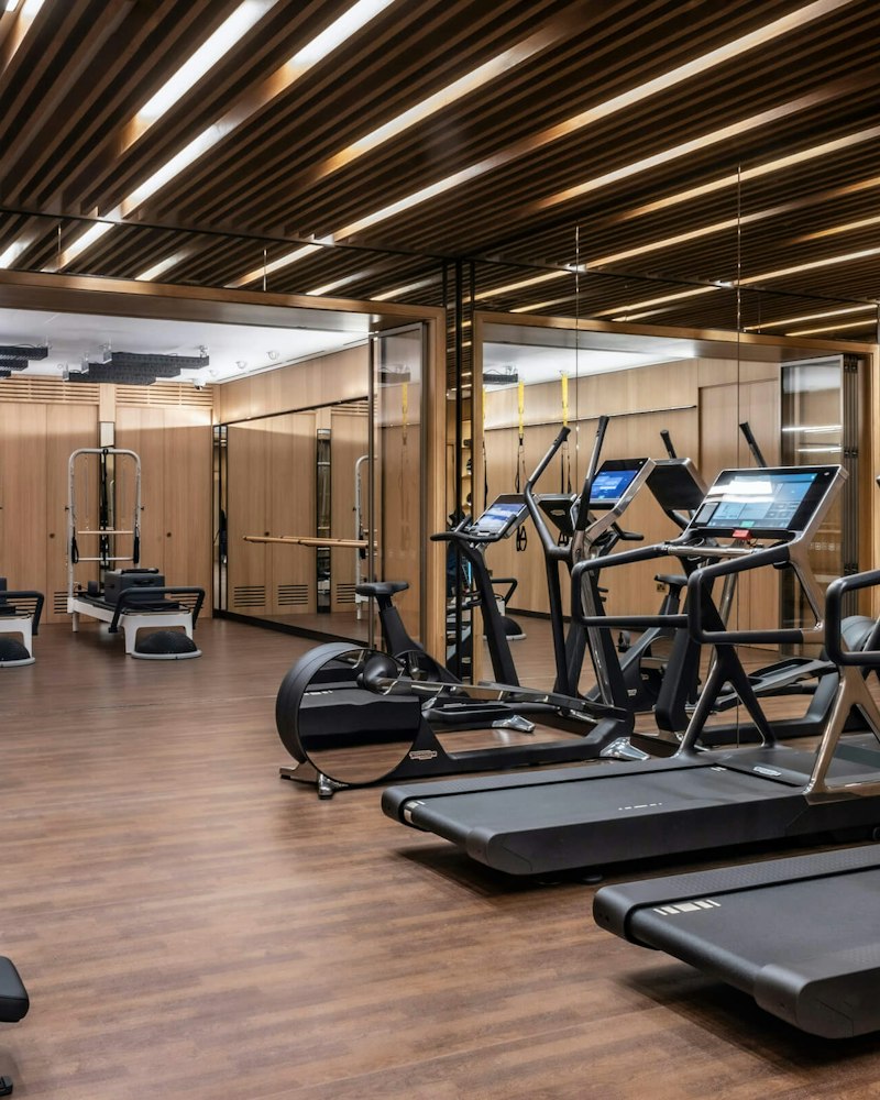 Gym with fitness machines and equipment