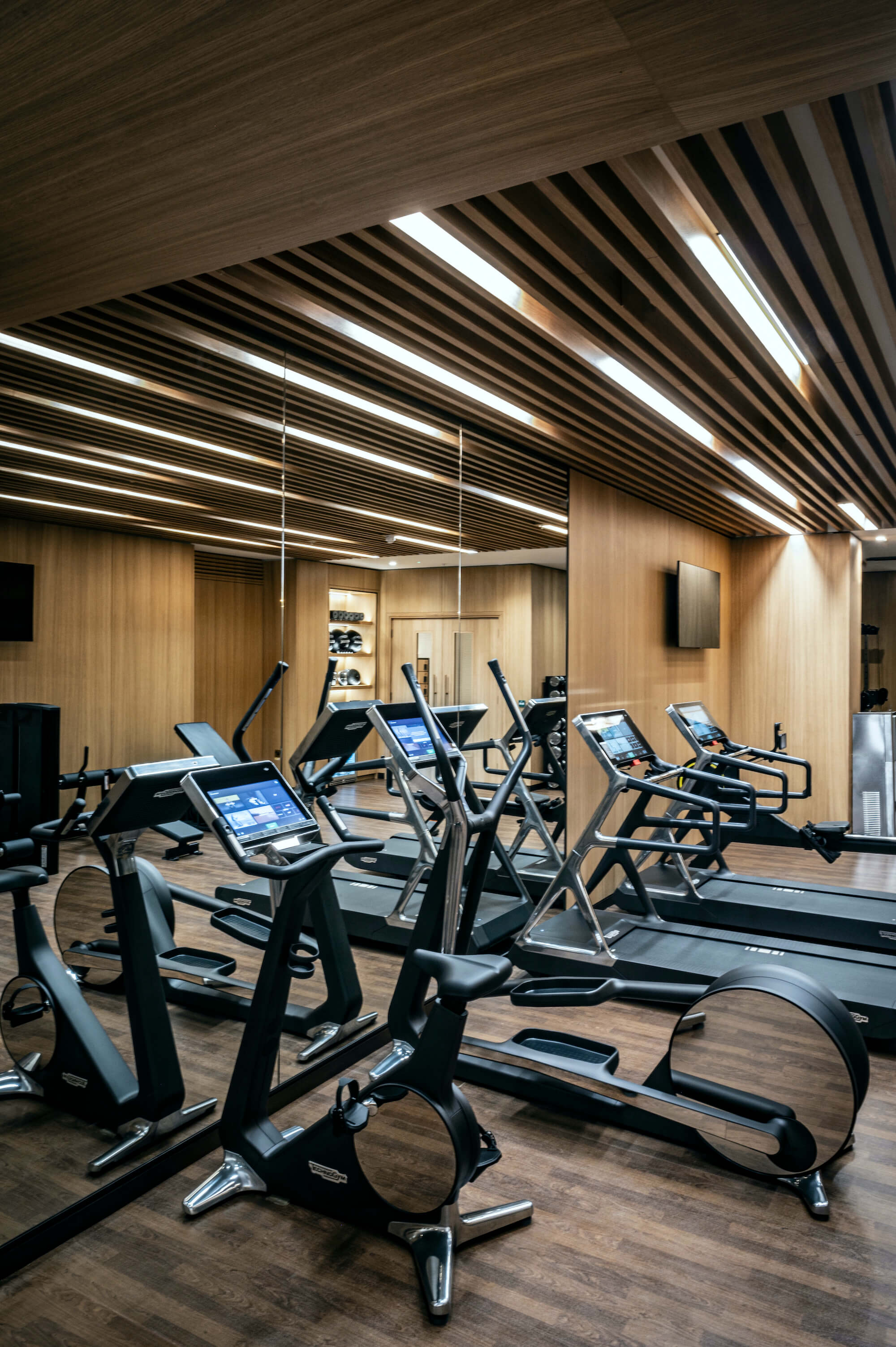 Gym with fitness machines