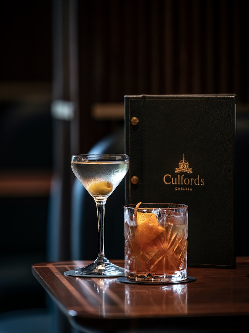 Cocktails with cocktail menu