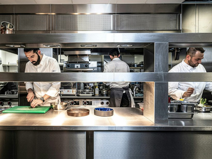 Chefs in the Auriens kitchen