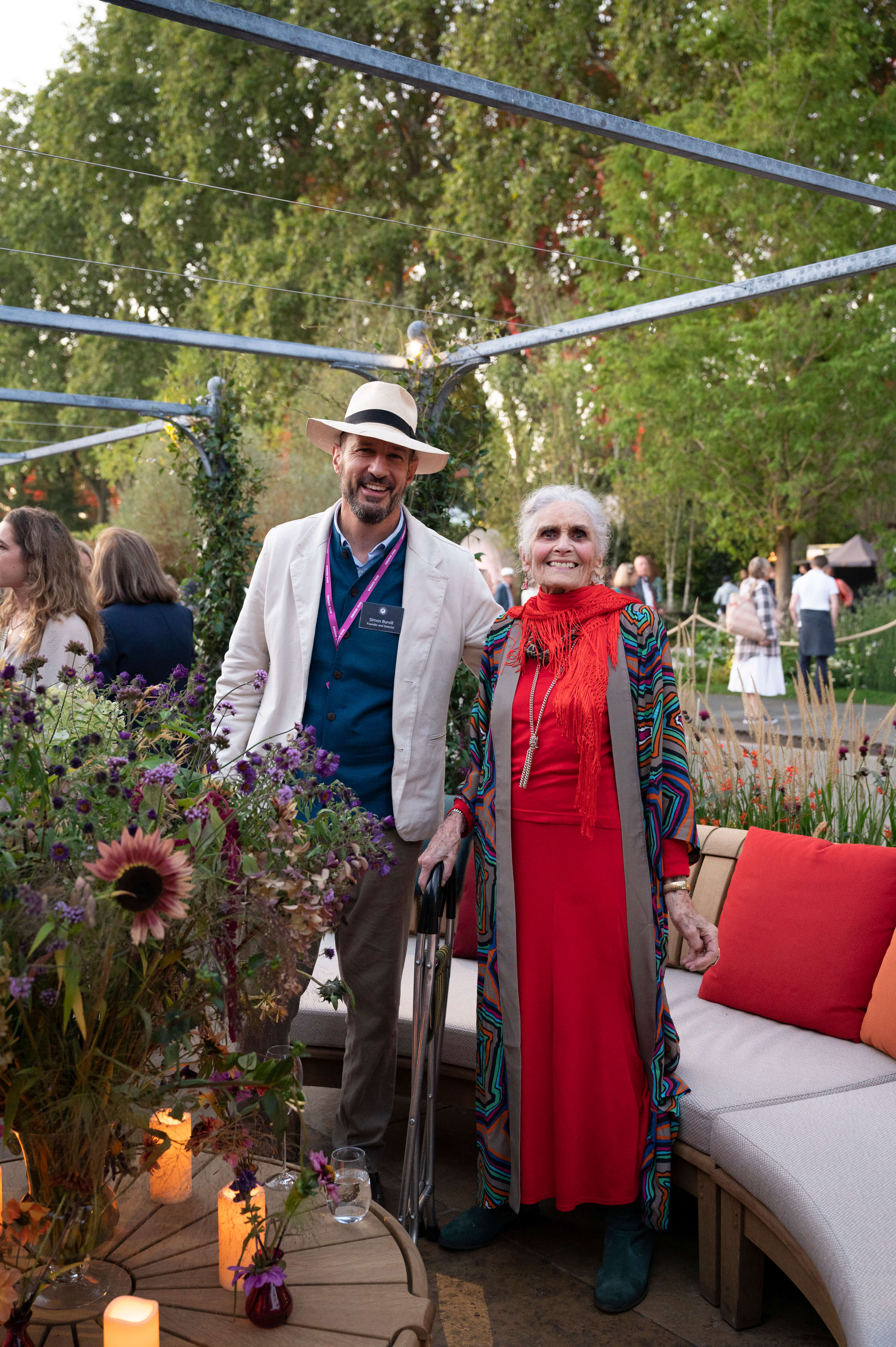 Daphne Self and Simon Burvill at Chelsea Flower Show 