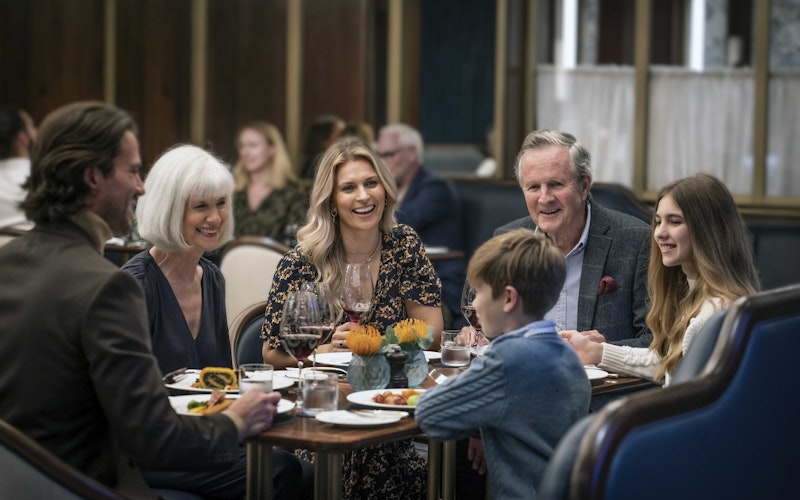Family eating dinner