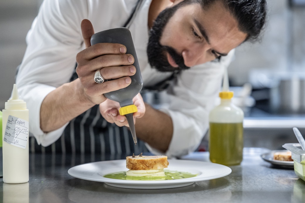 Head Chef Matt in the kitchen at Auriens Chelsea