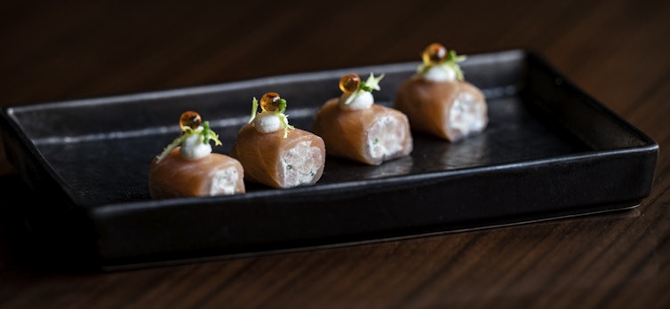 Salmon starter pictured in Culfords restaurant