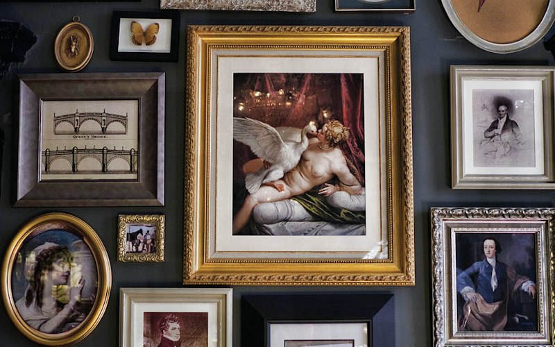 Curated gallery wall of classic artworks