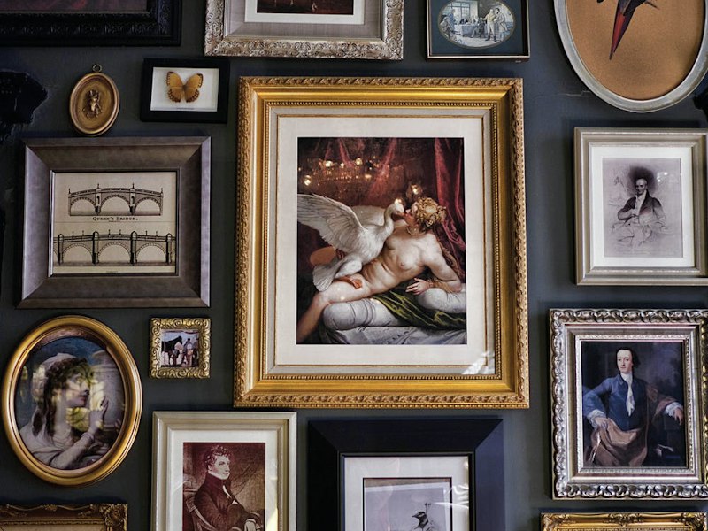 Curated gallery wall of classic artworks