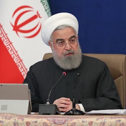 حسن روحانی رئیس‌جمهوری ایران در جلسه‌ی کابینه، تهران، ایران. (عکس از خبرآنلاین) 