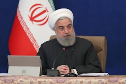 الرئيس الإيراني حسن روحاني خلال اجتماع وزاري، طهران، إيران. المصدر: خبر اونلاين