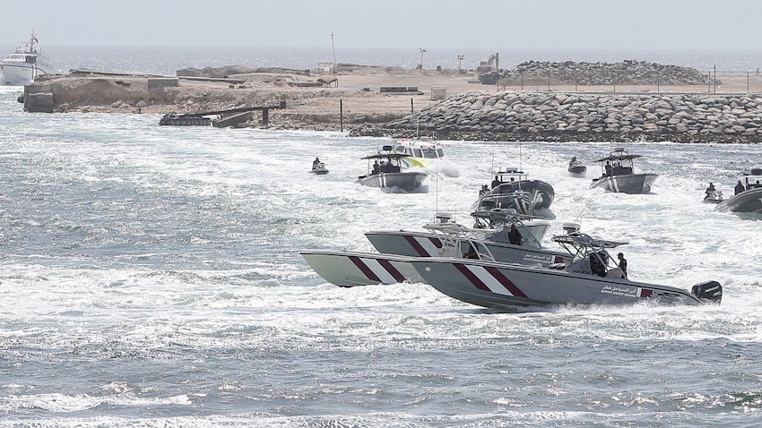تدريب خفر السواحل القطري على الساحل الشرقي للبلاد، 14 يوليو/تموز 2019 (الصورة عبر غيتي إيماجز)