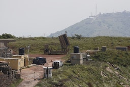 A battery of the Iron Dome defense system deployed in the Israeli-annexed Golan Heights, April 9, 2018. (Photo via Getty Images)