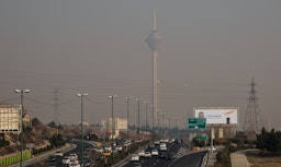 A view of a polluted Tehran, Iran. Jan. 10, 2021. (Photo by Sajjad Tolouei via Fars News Agency)