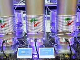 IR-6 centrifuges at an exhibition of nuclear industry achievements, Tehran, Iran, April 10, 2019. (Photo by Meghdad Madadi via Tasnim News Agency)