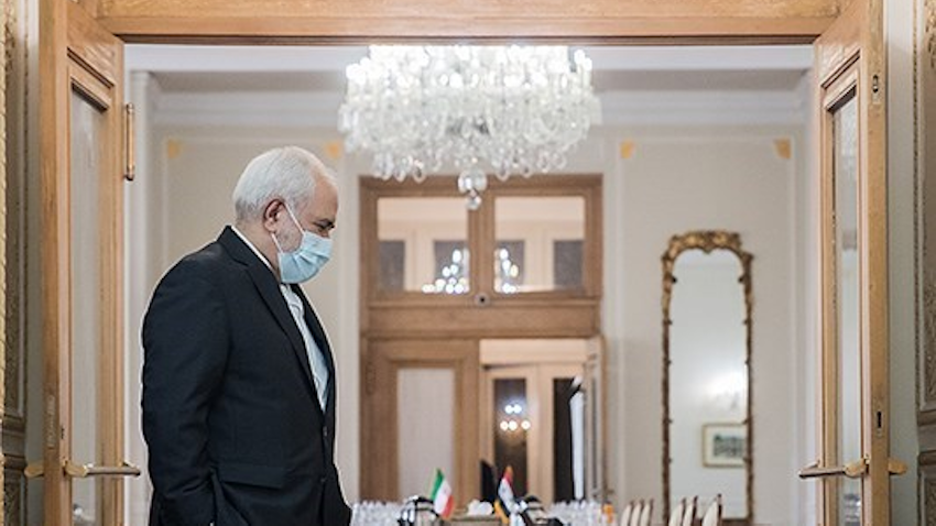 Iran’s top diplomat Mohammad Javad Zarif at the foreign ministry, Tehran. Iran. Dec. 7, 2020. (Photo by Erfan Kouchari via Tasnim News Agency)
