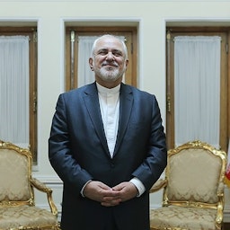 Foreign Minister Mohammad Javad Zarif at Iran's foreign ministry building. Tehran, Iran. Oct. 16, 2019. (Photo by Masoud Shahrestani via Tasnim news agency)