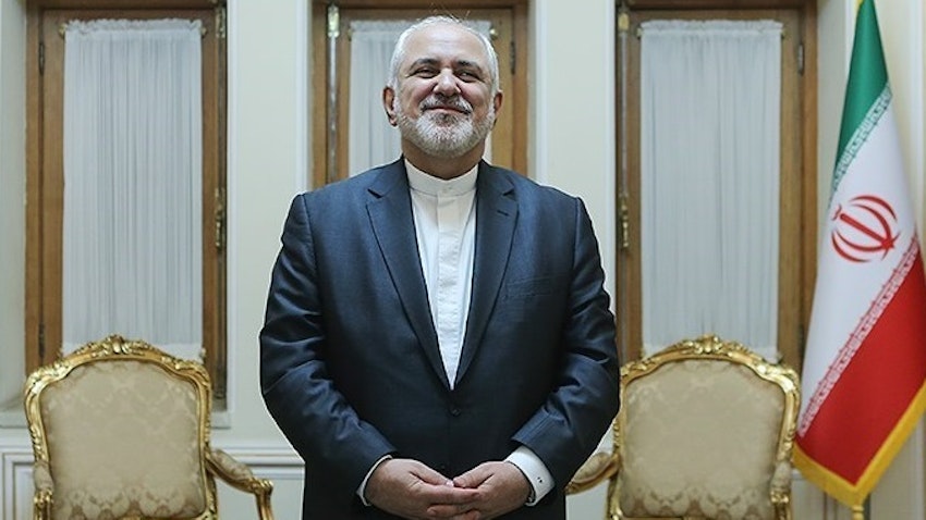 Foreign Minister Mohammad Javad Zarif at Iran's foreign ministry building. Tehran, Iran. Oct. 16, 2019. (Photo by Masoud Shahrestani via Tasnim news agency)